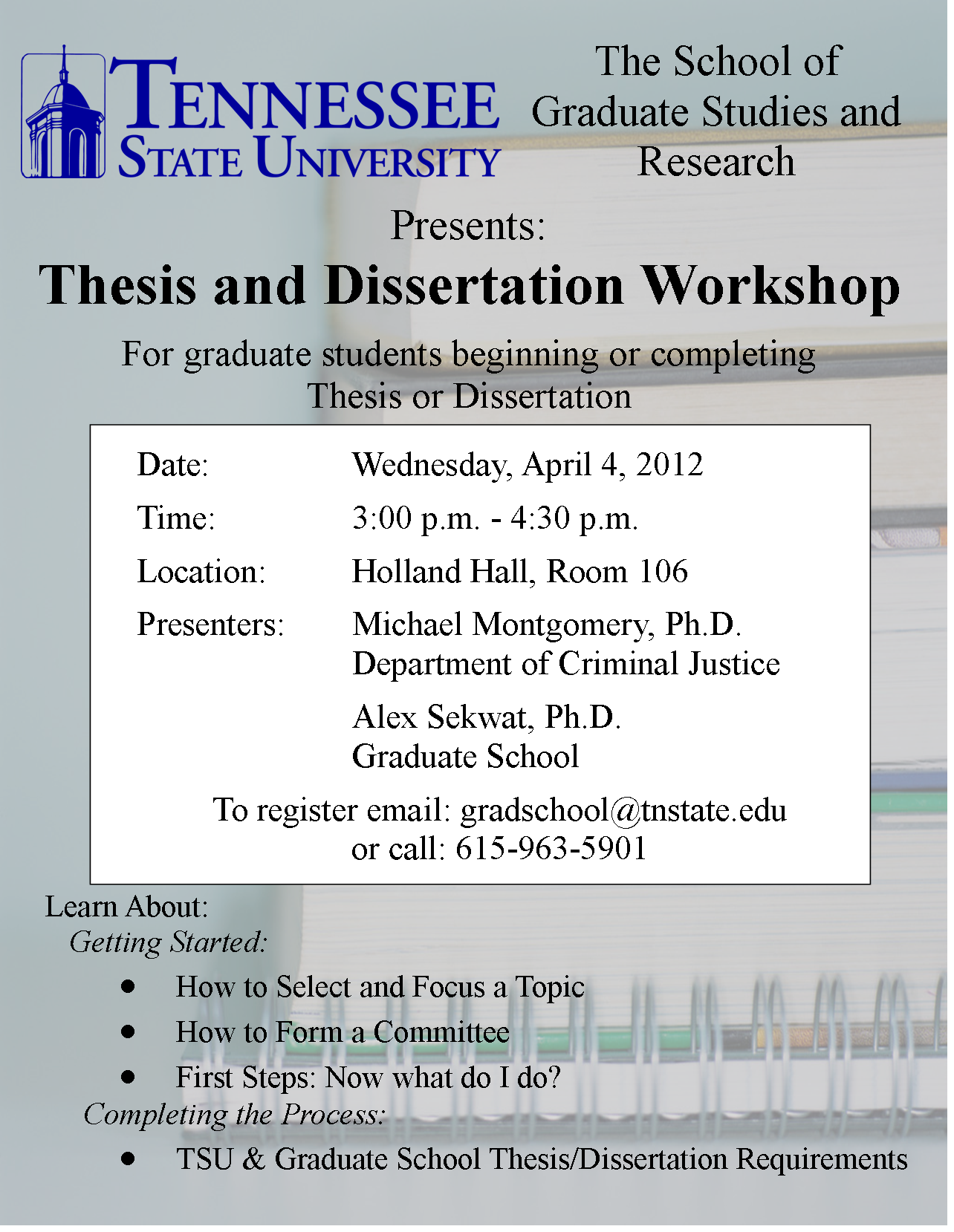 Dissertation workshop